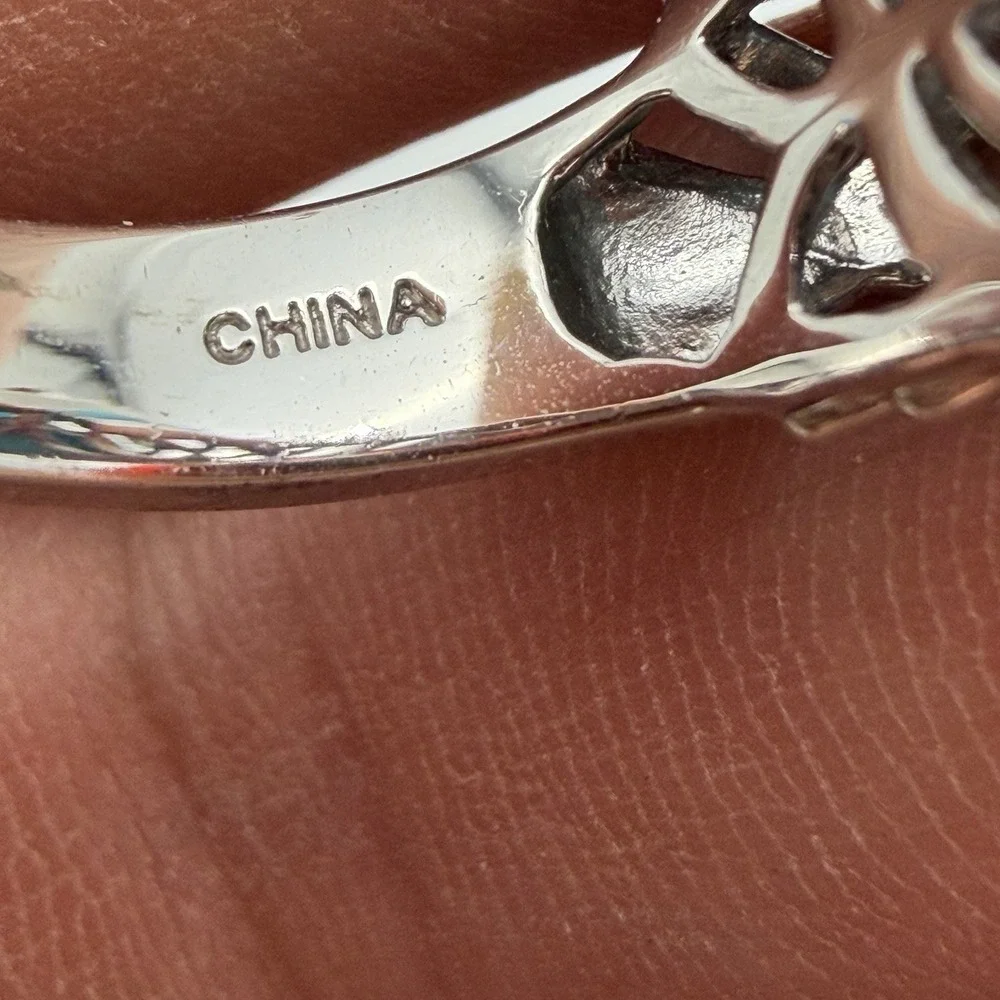 Vtg MICHELLE ALBALA Turquoise Blue Topaz Ring Sterling‎ Silver Ring Size 7 QVC